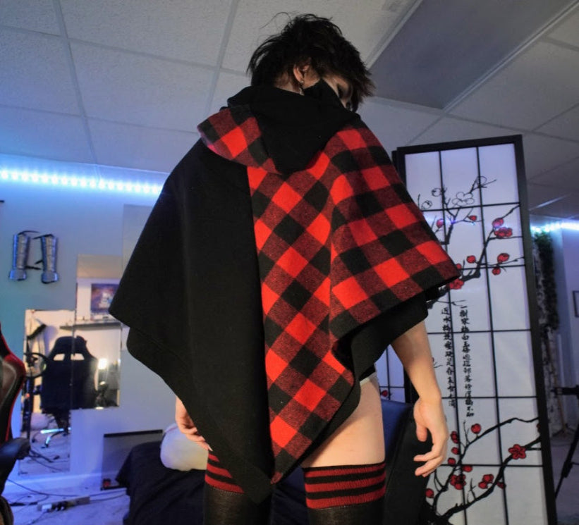double layer split poncho